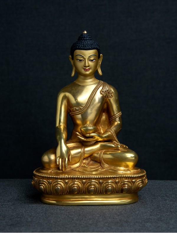 Shakyamuni Buddha- 7 inch 24k Full-gold antique