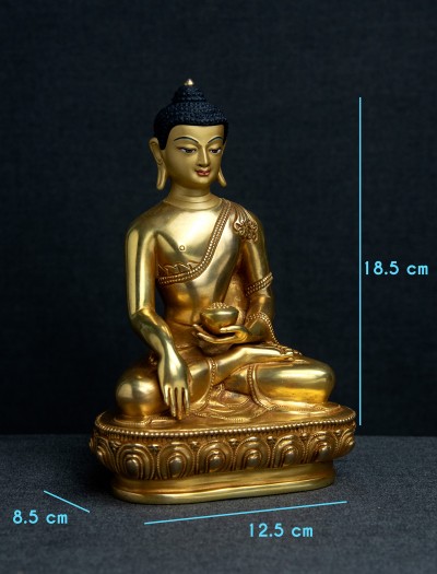 Shakyamuni Buddha- 7 inch 24k Full-gold antique
