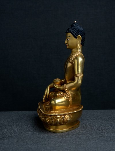 Shakyamuni Buddha- 7 inch 24k Full-gold antique