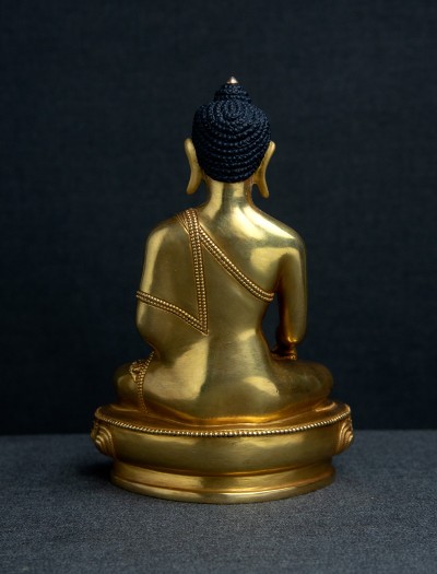Shakyamuni Buddha- 7 inch 24k Full-gold antique