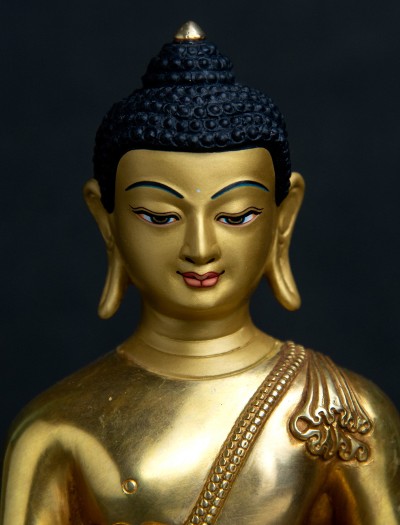 Shakyamuni Buddha- 7 inch 24k Full-gold antique
