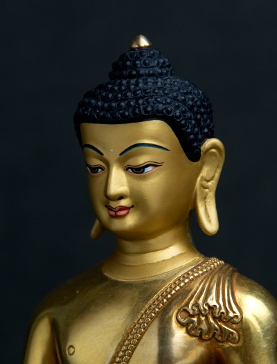 Shakyamuni Buddha- 7 inch 24k Full-gold antique