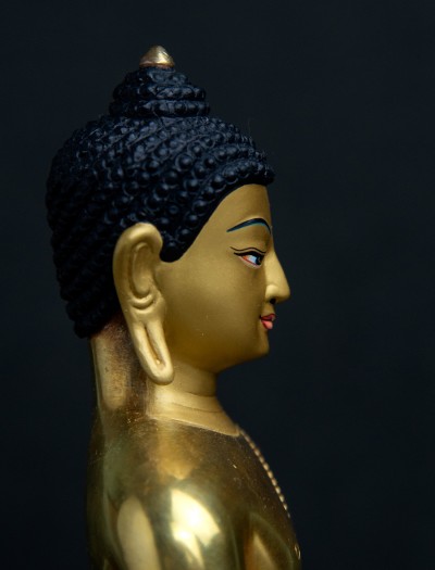 Shakyamuni Buddha- 7 inch 24k Full-gold antique