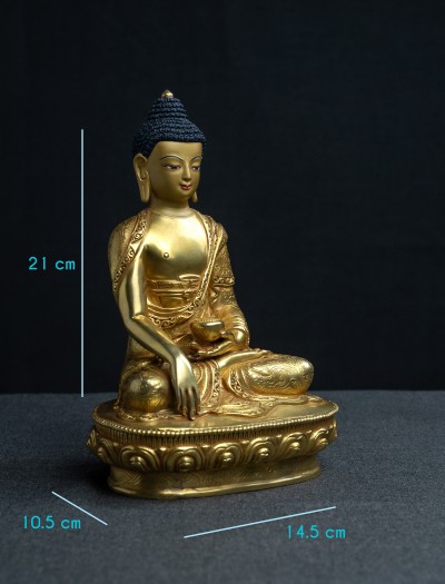 Shakyamuni Buddha- 8 inch Full-gold antique