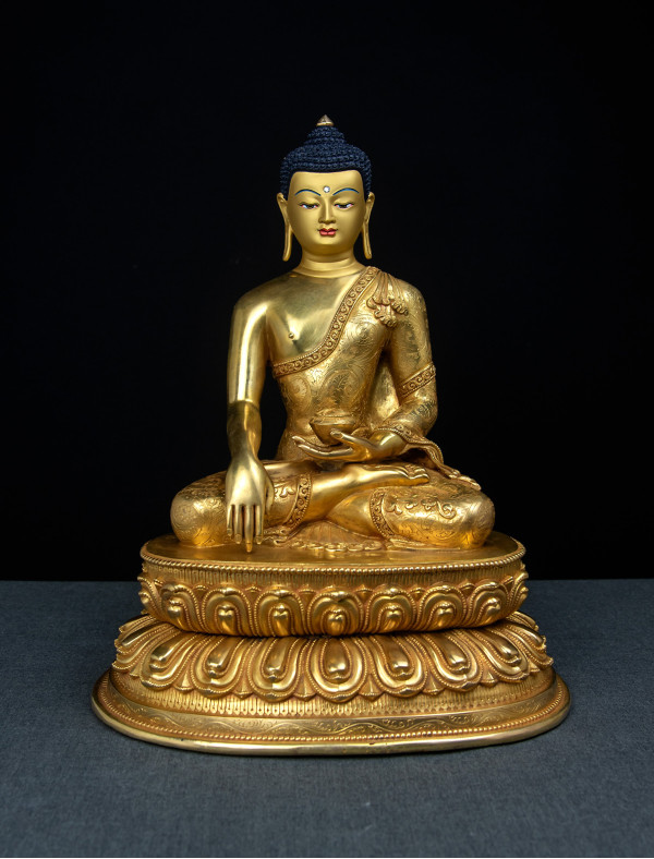 Shakyamuni Buddha- Double-lotus- 12 inch Full-gold antique (1.3)