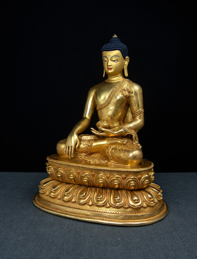 Shakyamuni Buddha- Double-lotus- 12 inch Full-gold antique (1.3)