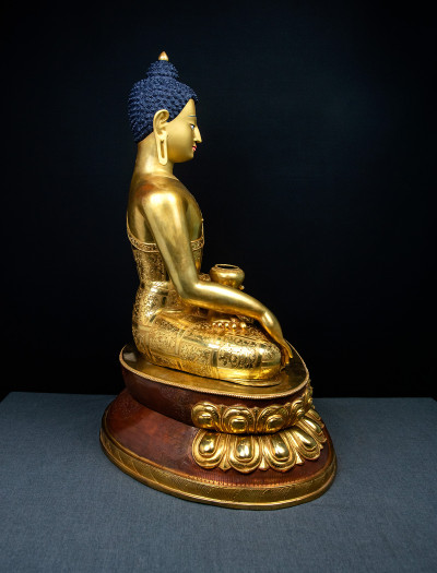 Shakyamuni Buddha- Double lotus- 28 inch 24k Full-gold Two-toned antique (1.1)