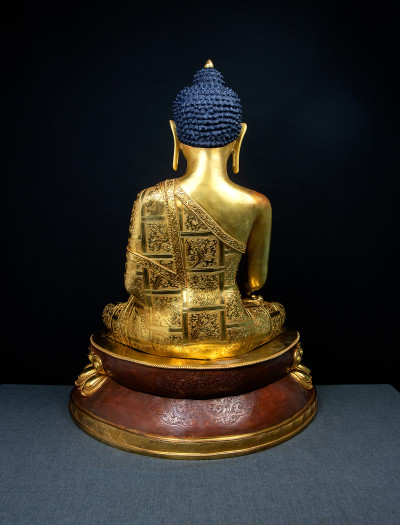 Shakyamuni Buddha- Double lotus- 28 inch 24k Full-gold Two-toned antique (1.1)