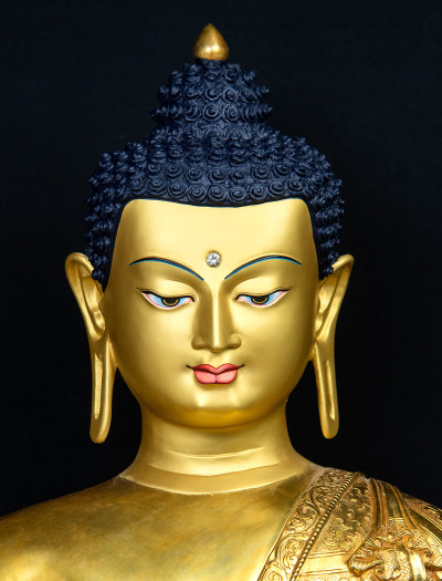 Shakyamuni Buddha- Double lotus- 28 inch 24k Full-gold Two-toned antique (1.1)