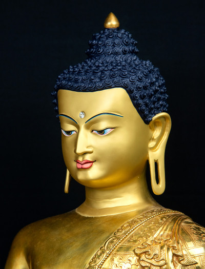 Shakyamuni Buddha- Double lotus- 28 inch 24k Full-gold Two-toned antique (1.1)
