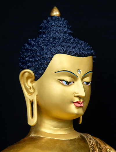 Shakyamuni Buddha- Double lotus- 28 inch 24k Full-gold Two-toned antique (1.1)