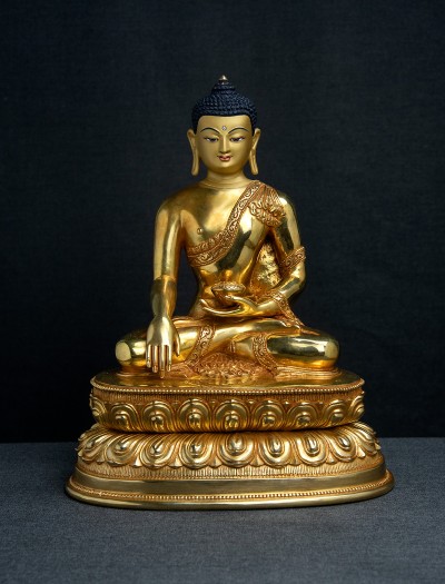 Shakyamuni Buddha- Double-lotus- 12 inch 24k Full-gold antique (2.1)