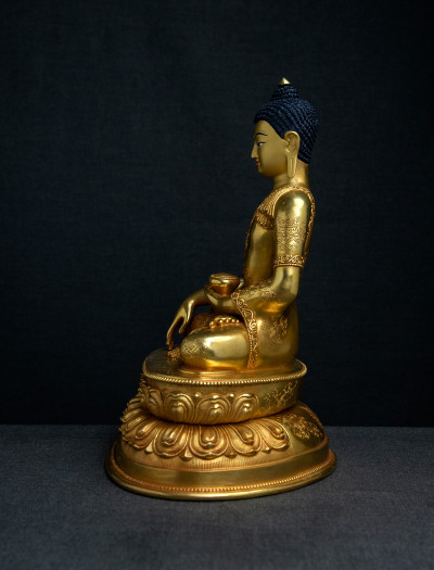 Shakyamuni Buddha- Double-lotus- 12 inch 24k Full-gold antique (2.2)