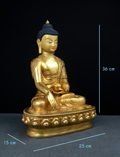 Shakyamuni Buddha- 14 inch 24k Full-gold antique 