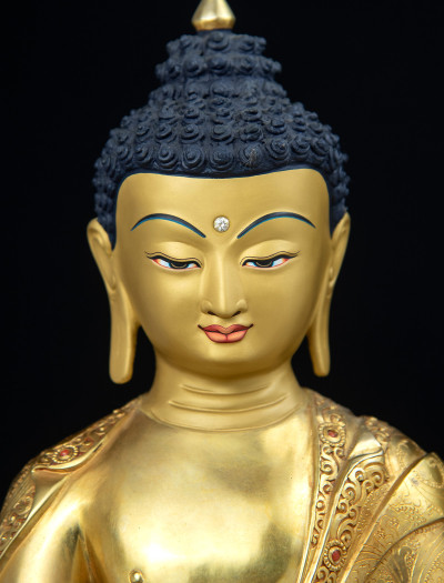 Shakyamuni Buddha- 14 inch 24k Full-gold antique 