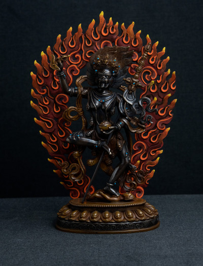 Simhamukha-10 inch Copper two-toned antique