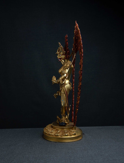 Simhamukha- 13 inch 24k Full-gold antique