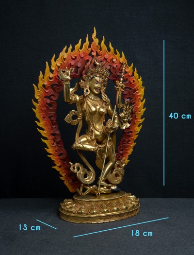 Vajra Varahi- 12 inch 24k Full-gold antique