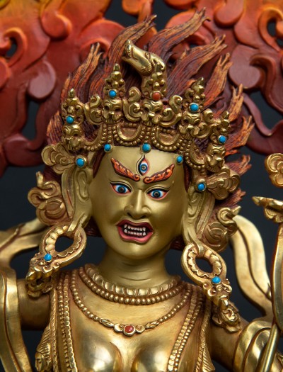 Vajra Varahi- 12 inch 24k Full-gold antique