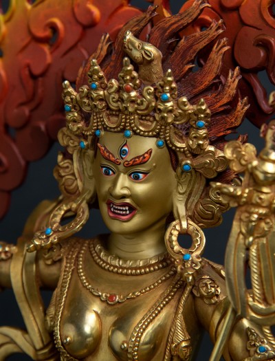 Vajra Varahi- 12 inch 24k Full-gold antique