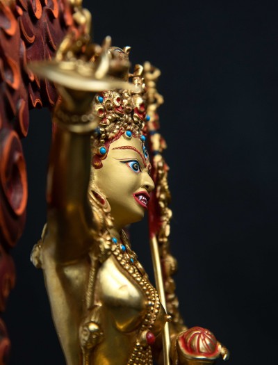 Vajra Varahi- 12 inch 24k Full-gold antique (2)