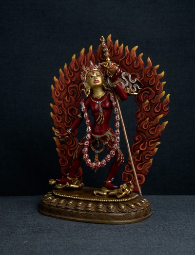 Vajra Yogini- 10 inch Part-gold painted