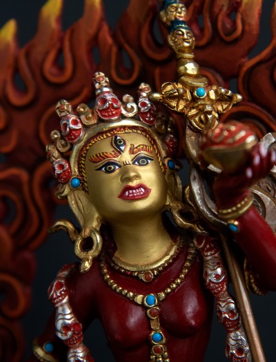 Vajra Yogini- 10 inch Part-gold painted