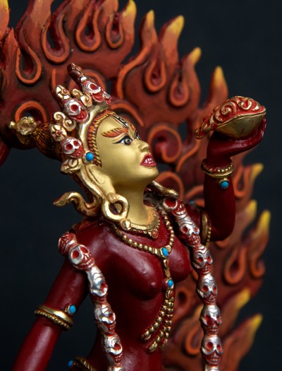 Vajra Yogini- 10 inch Part-gold painted