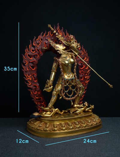 Vajrayogini- 13 inch 24k Full-gold antique