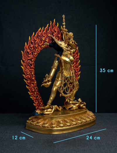 Vajrayogini- 13 inch 24k Full-gold antique