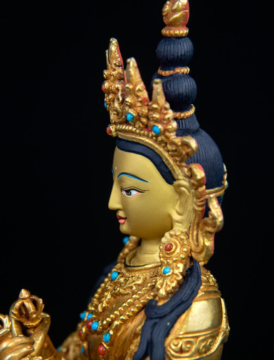 Vajradharra- 8 inch 24k Full-Gold antique  (2.1)