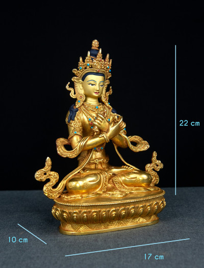 Vajradharra- 8 inch 24k Full-Gold antique  (2.1)
