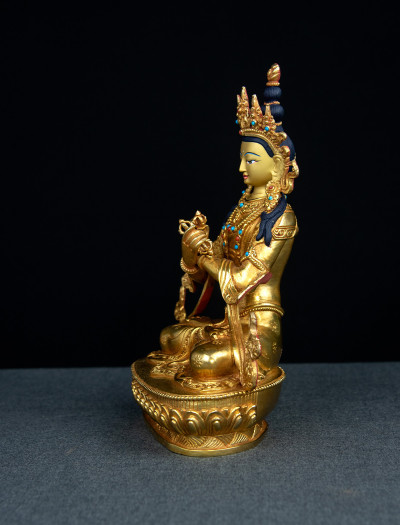 Vajradharra- 8 inch 24k Full-Gold antique  (2.1)