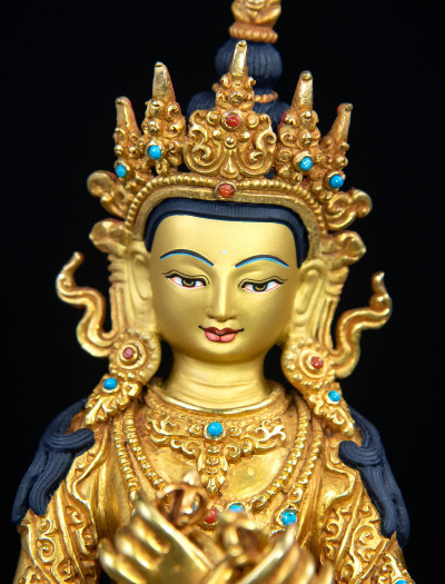 Vajradharra- 8 inch 24k Full-Gold antique  (2.1)
