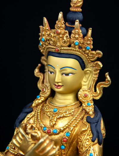 Vajradharra- 8 inch 24k Full-Gold antique  (2.1)