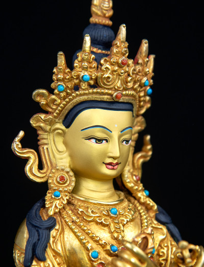 Vajradharra- 8 inch 24k Full-Gold antique  (2.1)