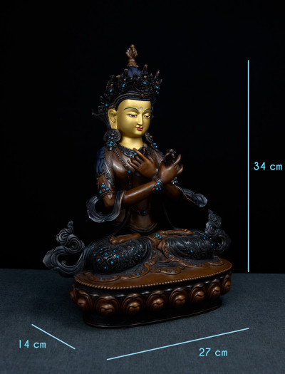 Vajradharra- 13 inch 24k Copper Two-toned antique  