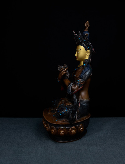 Vajradharra- 13 inch 24k Copper Two-toned antique  