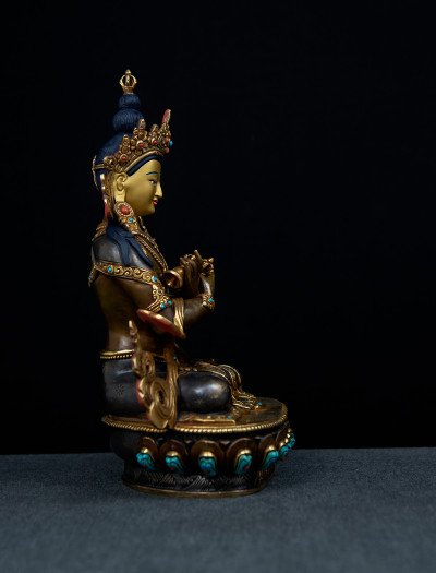 Vajradharra- 8 inch 24k Part-Gold Two-toned antique 