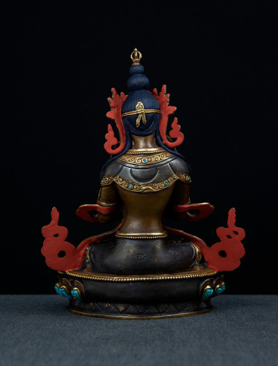Vajradharra- 8 inch 24k Part-Gold Two-toned antique 