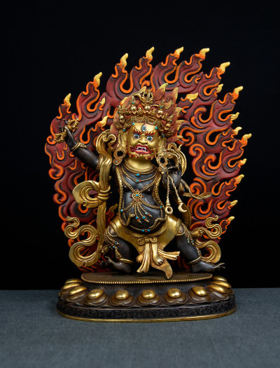 Vajrapani- 12inch 24k Part-Gold Two-toned antique (1.2)