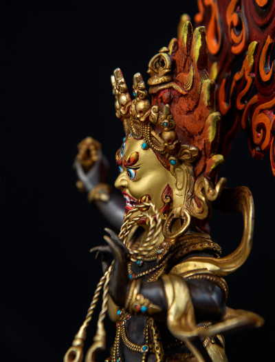 Vajrapani- 12inch 24k Part-Gold Two-toned antique (1.2)
