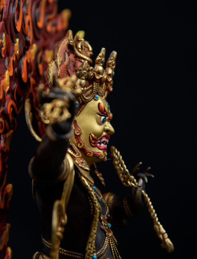 Vajrapani- 12inch 24k Part-Gold Two-toned antique (1.2)