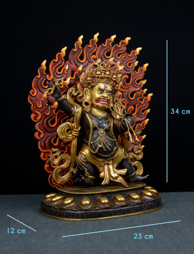 Vajrapani- 12inch 24k Part-Gold Two-toned antique (1.2)