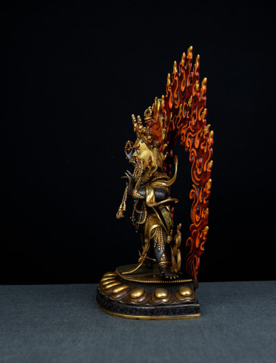 Vajrapani- 12inch 24k Part-Gold Two-toned antique (1.2)