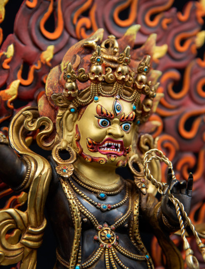 Vajrapani- 12inch 24k Part-Gold Two-toned antique (1.2)