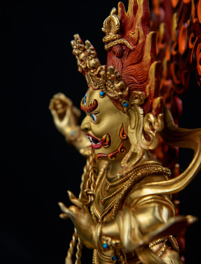 Vajrapani- 12inch 24k Full Gold antique (1.2)
