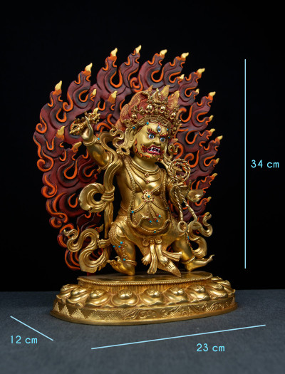 Vajrapani- 12inch 24k Full Gold antique (1.2)