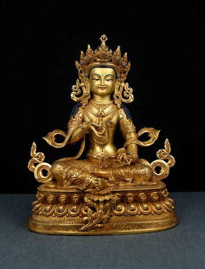 Vajrasattva- Double lotus- 12 inch Full-gold antique (2.1)