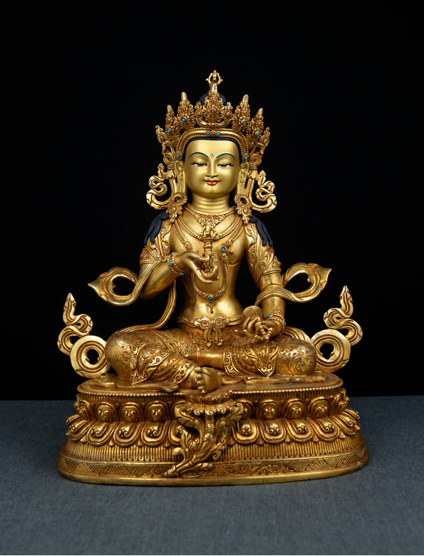 Vajrasattva- Double lotus- 12 inch Full-gold antique (2.1)